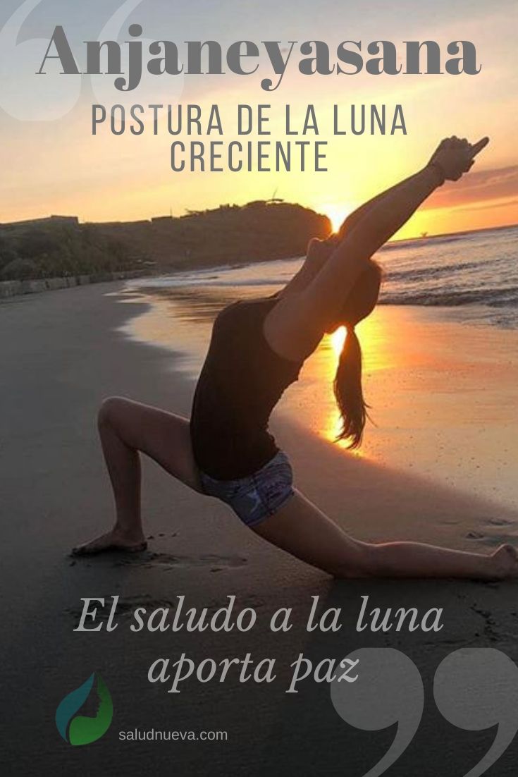 Anjaneyasana postura de la luna creciente